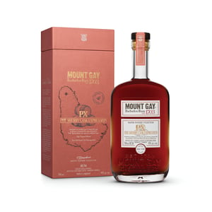 Mount Gay MBC6 The PX Sherry Cask Expression - Packshot with Bottle _ Giftbox JPG