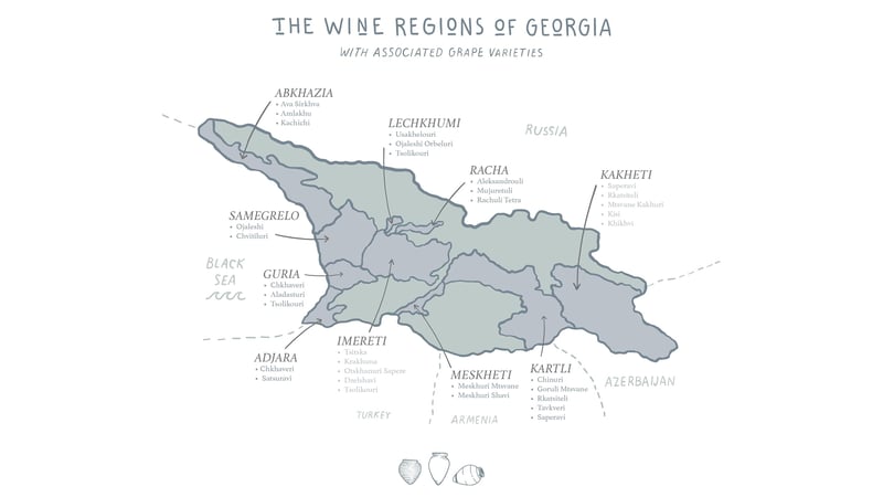 Map courtesy of Wines of Wines of Georgia.