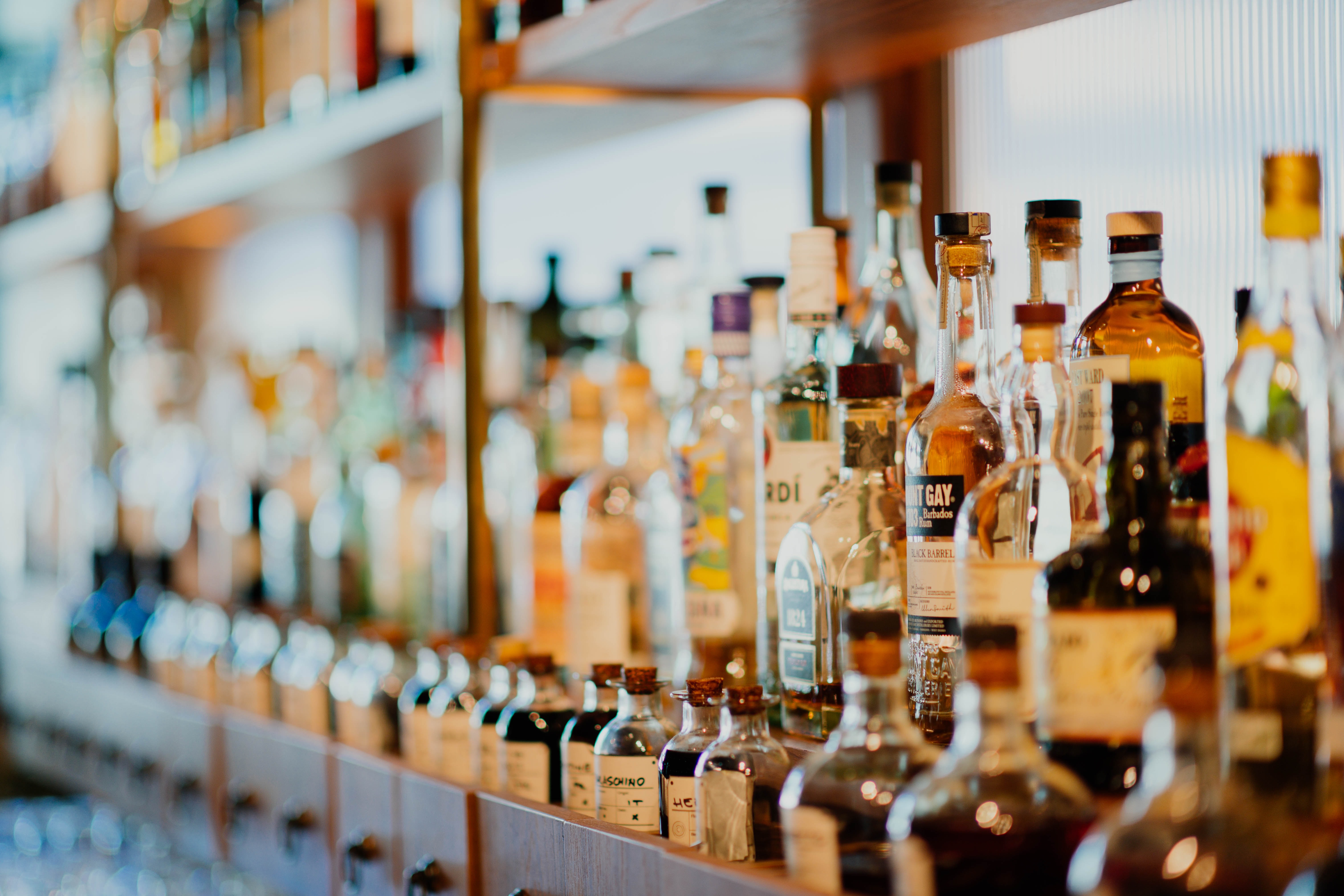 liquor bottle display