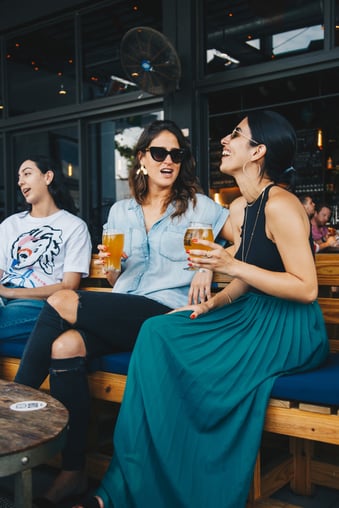 stylish women drinking