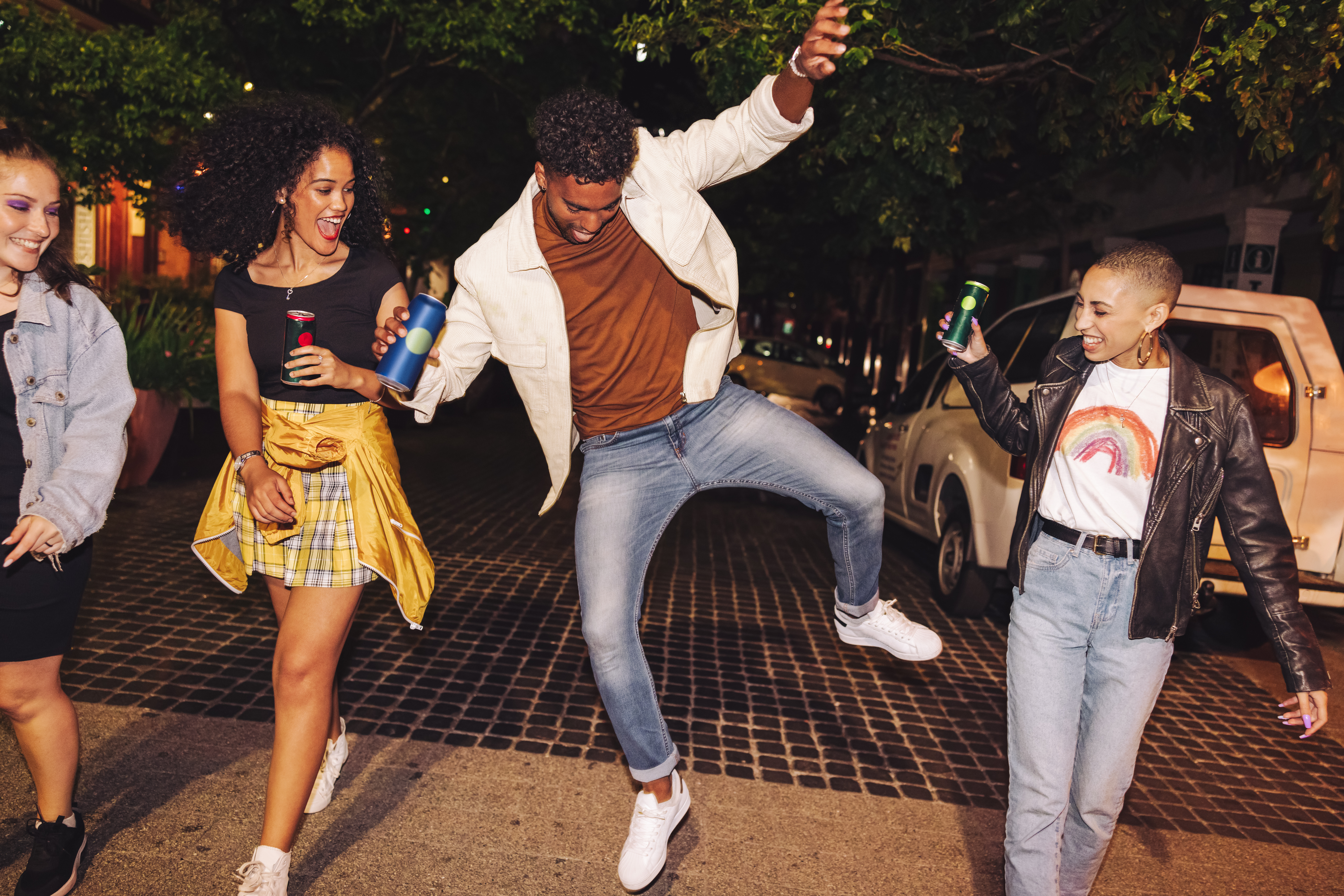 Gen Z drinking on the streets of New York